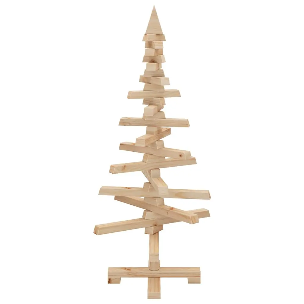 Wooden Christmas Tree Decoration 90cm Solid Pine Wood Rustic Holiday Home Decor