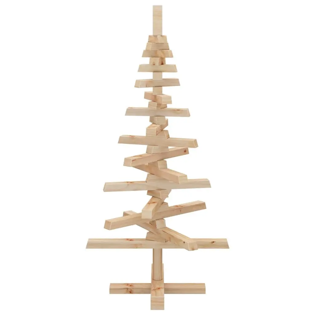 Wooden Christmas Tree Decoration 90cm Solid Pine Wood Rustic Holiday Home Decor
