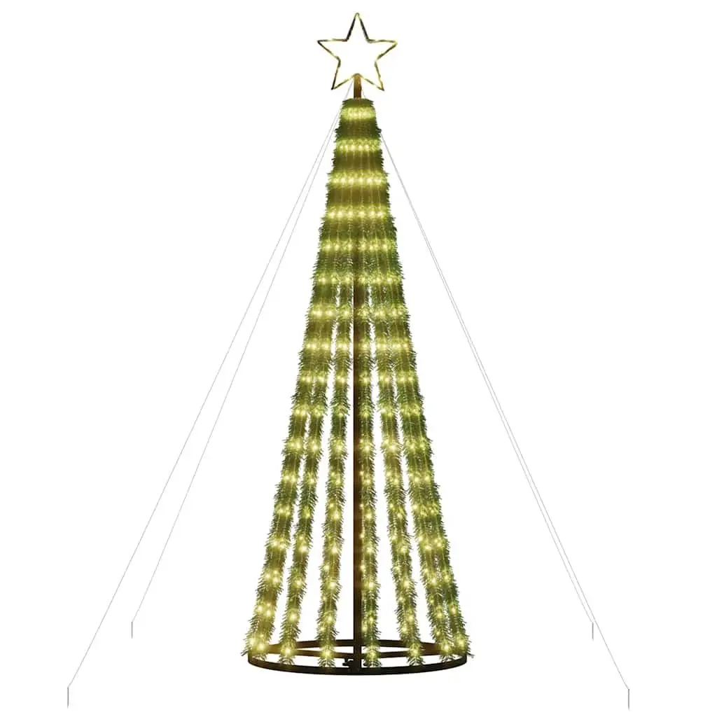 LED Christmas Tree Warm White 180cm Pre Lit with 275 LEDs and 8 Lighting Effects for Home Decor