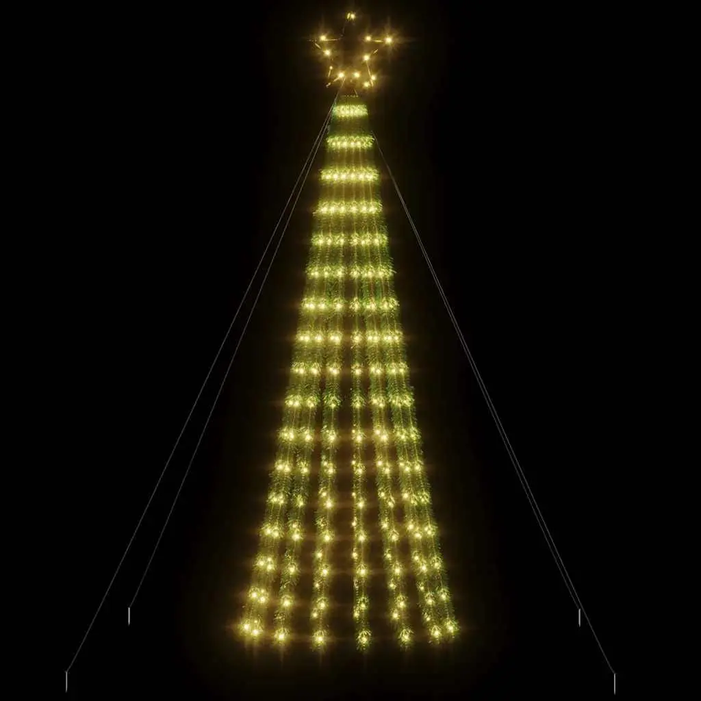 LED Christmas Tree Warm White 180cm Pre Lit with 275 LEDs and 8 Lighting Effects for Home Decor