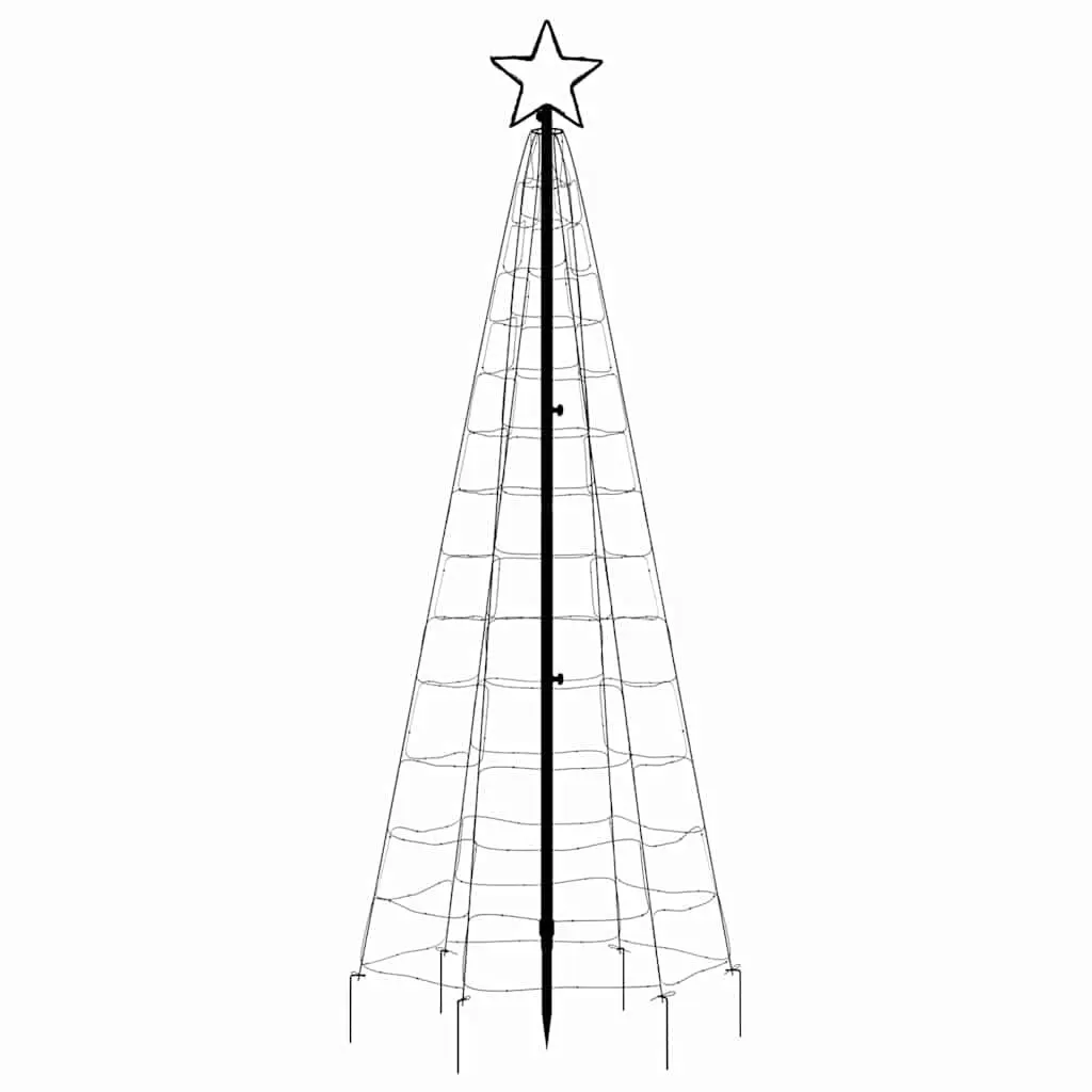 LED Christmas Tree Cold White 180cm 220 Lights 8 Effects Outdoor