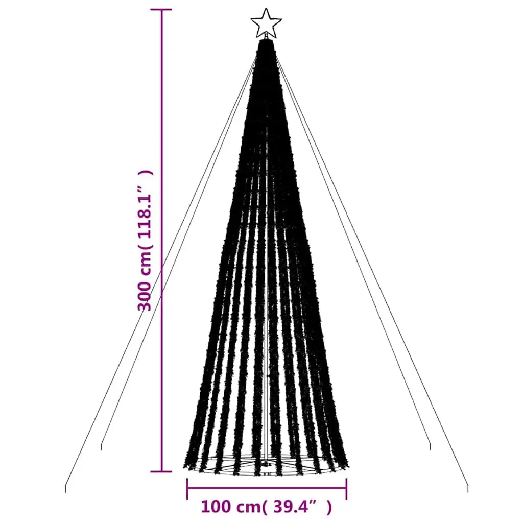 LED Christmas Tree Green 300cm 688 Cold White Lights 8 Dynamic Effects Indoor Outdoor