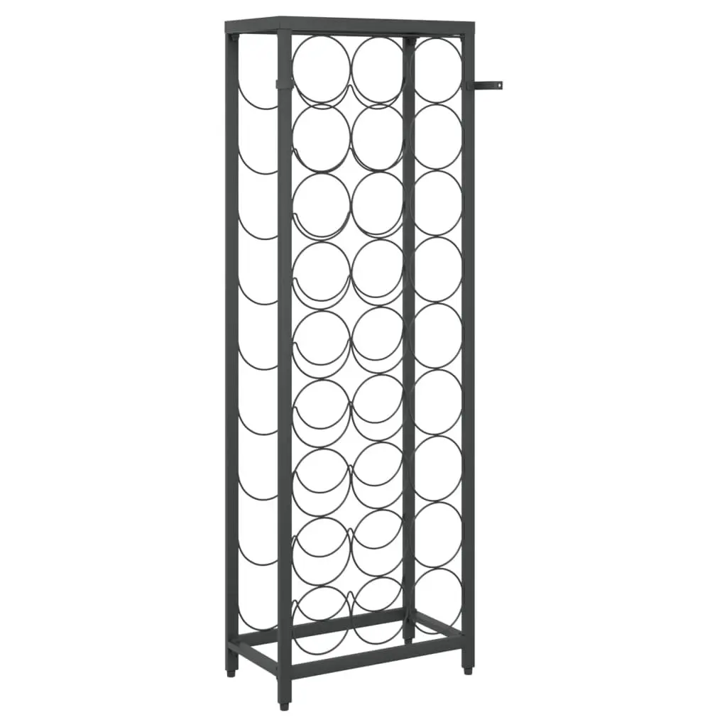 Wine Rack for 27 Bottles Black Wrought Iron Wall Mount Storage Display Stand