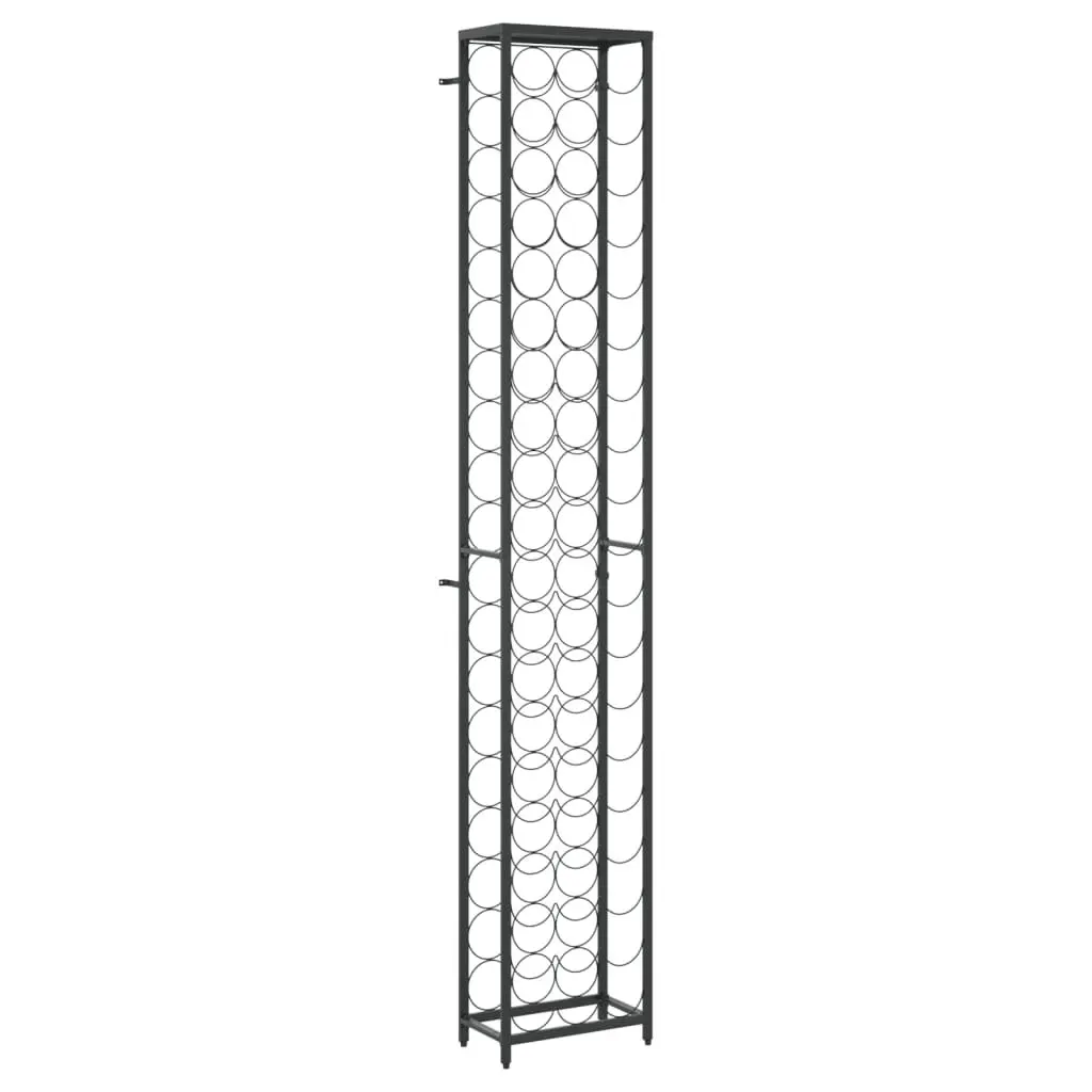 Wine Rack Black Wrought Iron Wall Mount Storage Display for 57 Bottles