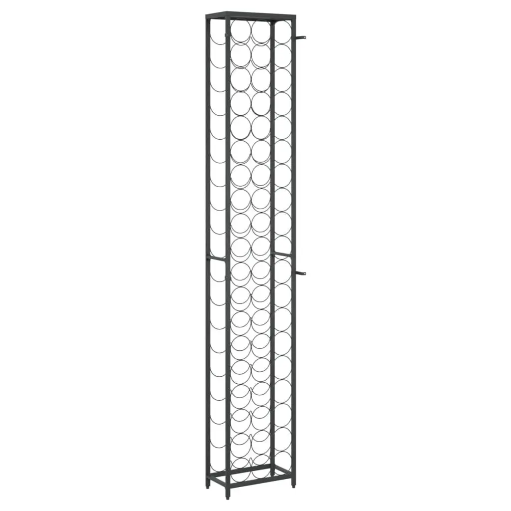 Wine Rack Black Wrought Iron Wall Mount Storage Display for 57 Bottles