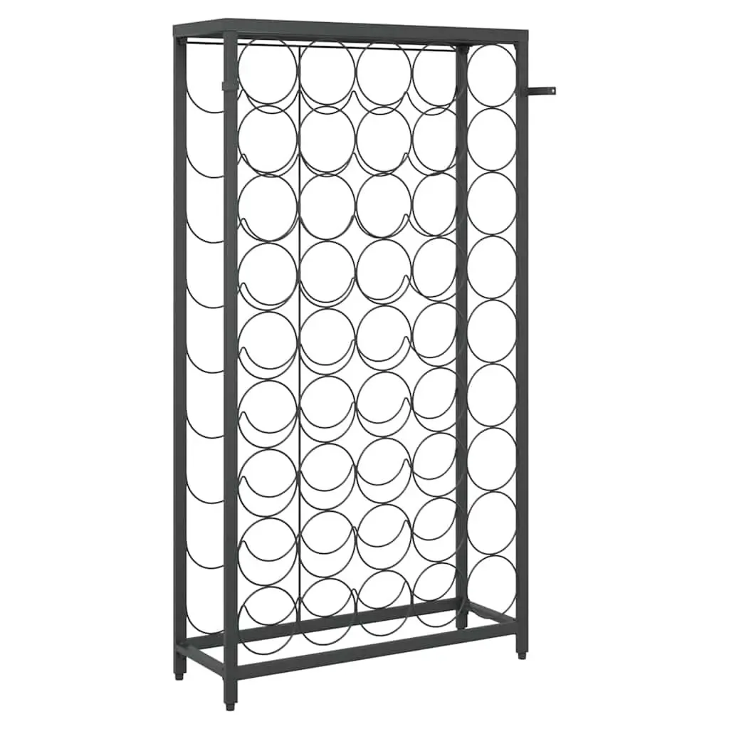 Wine Rack Black Wrought Iron Wall Mount Storage Display for 45 Bottles