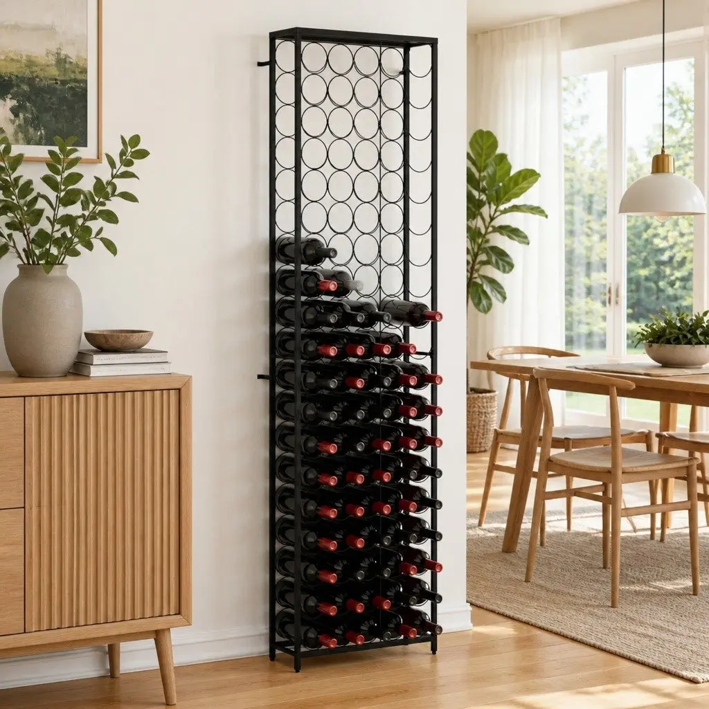 Wall-Mounted Wine Rack Holds 95 Bottles
