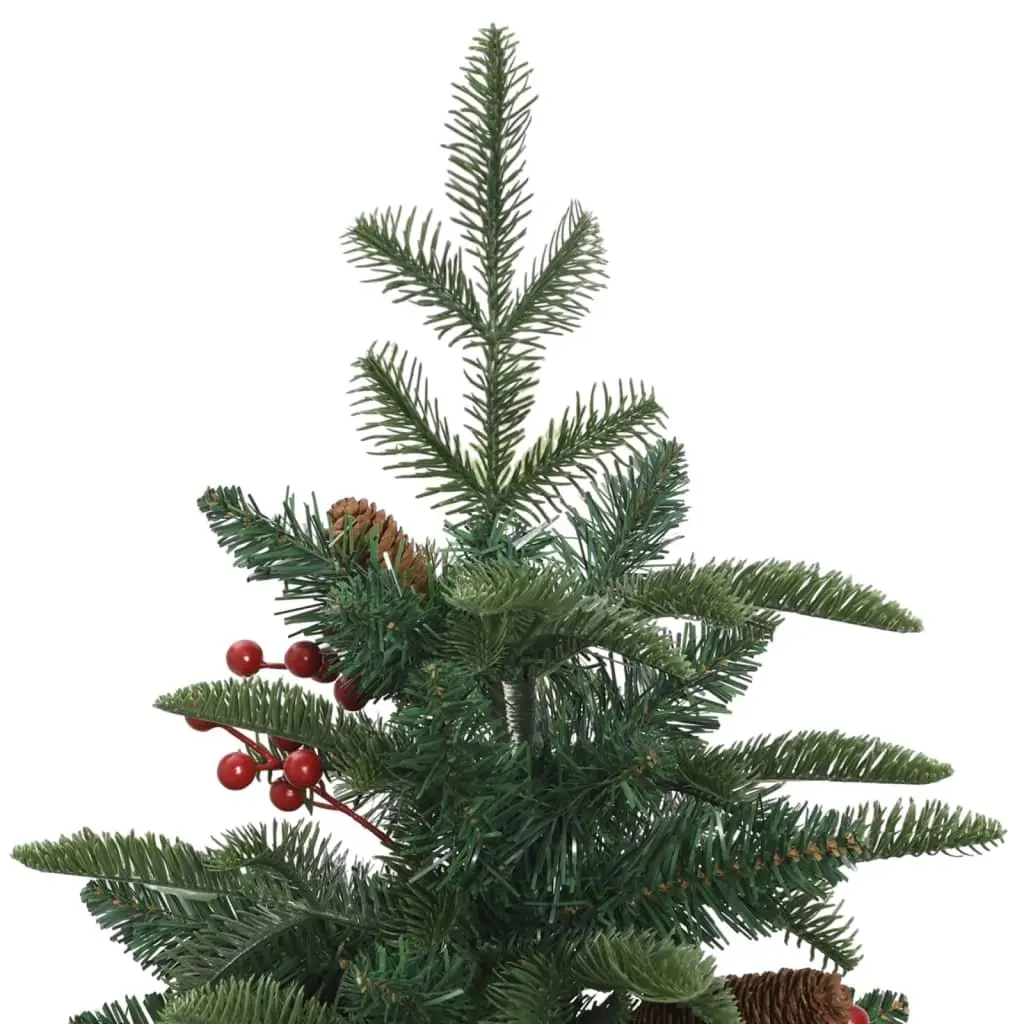 Artificial Hinged Christmas Tree 150cm Green with Cones Berries Realistic PE
