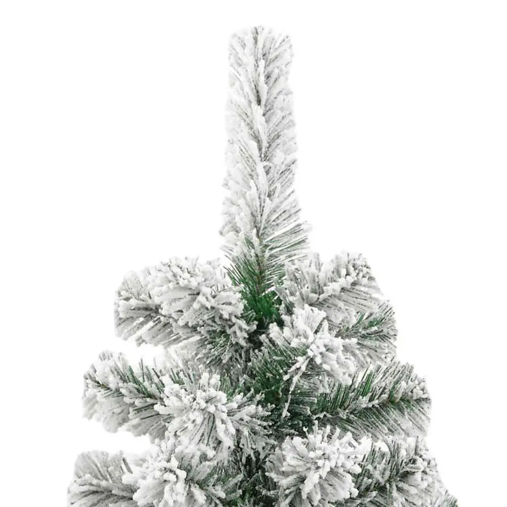 Artificial Hinged Christmas Tree 180cm White Flocked Snow Seasonal Holiday Decor