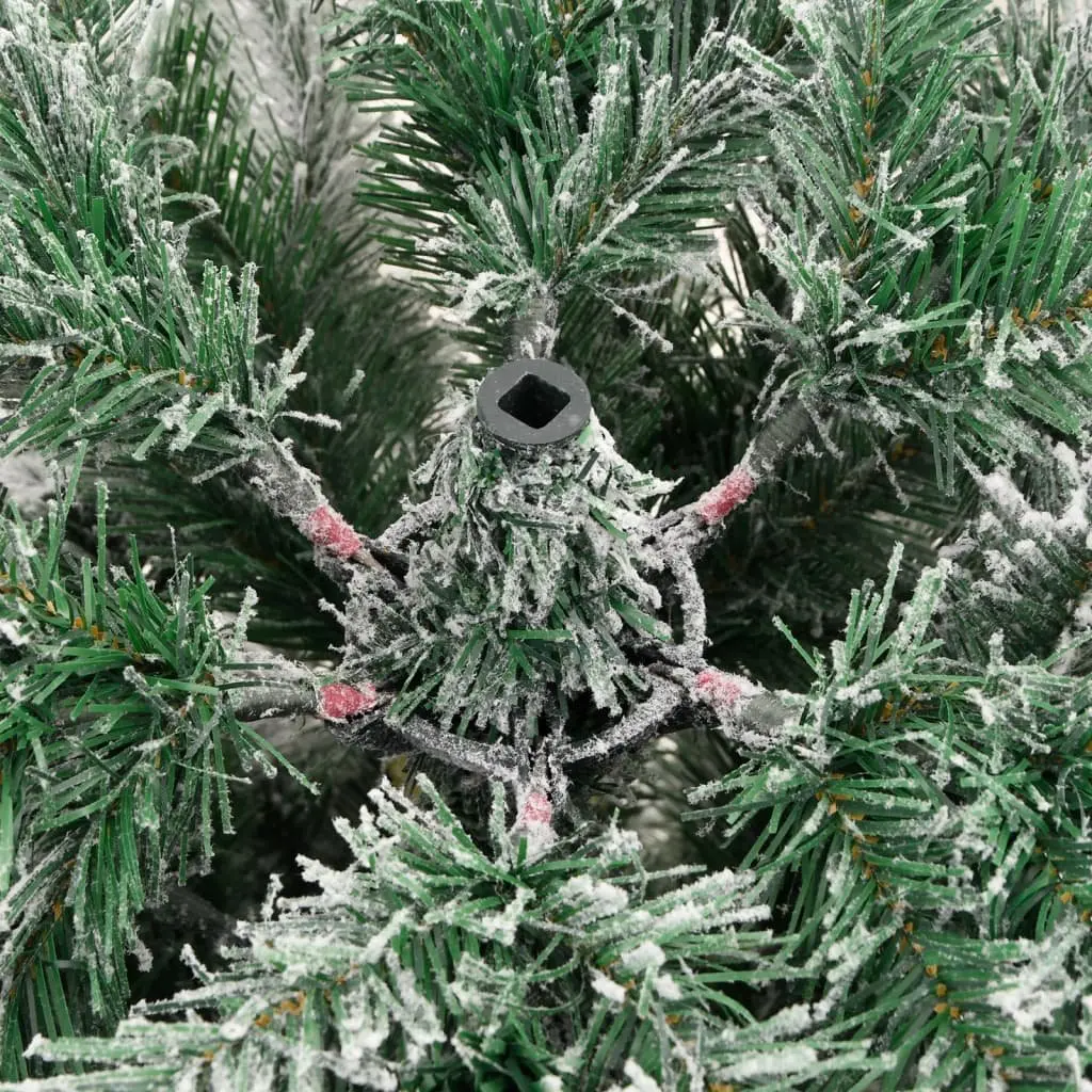 Artificial Hinged Christmas Tree 180cm White Flocked Snow Seasonal Holiday Decor