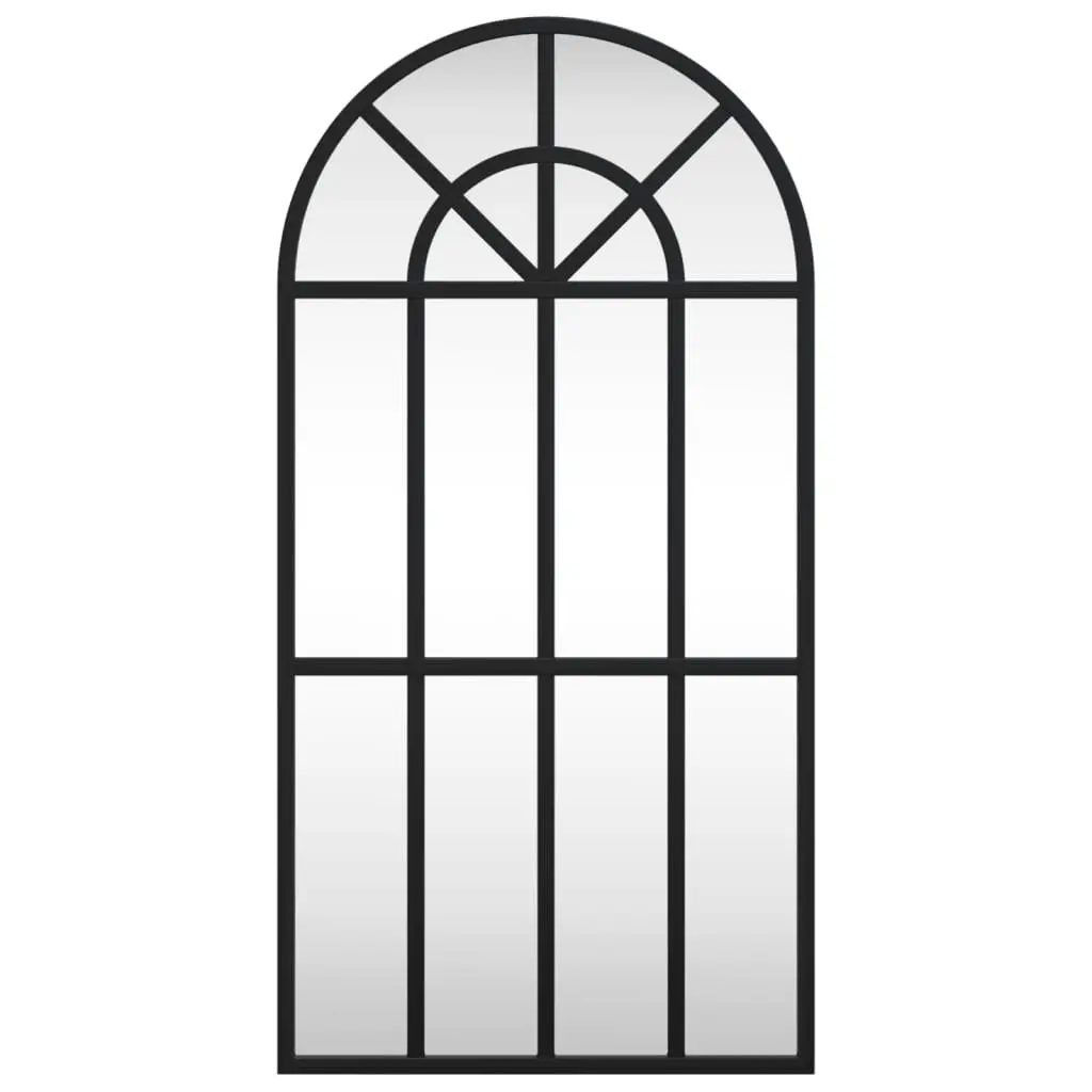 Wall Mirror Black Arch Iron Frame 30x60 cm Home Decor Bedroom Hallway Living