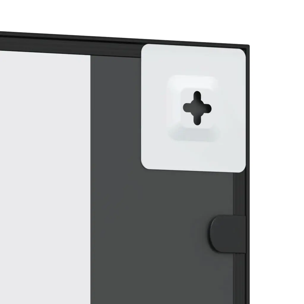 Wall Mirror Black 40x80cm Iron Frame Vertical Horizontal Mounting