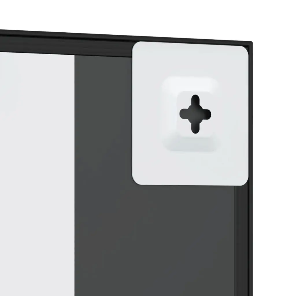Square Wall Mirror Black 40x40 cm Iron Frame Minimalist Home Decor Hanging