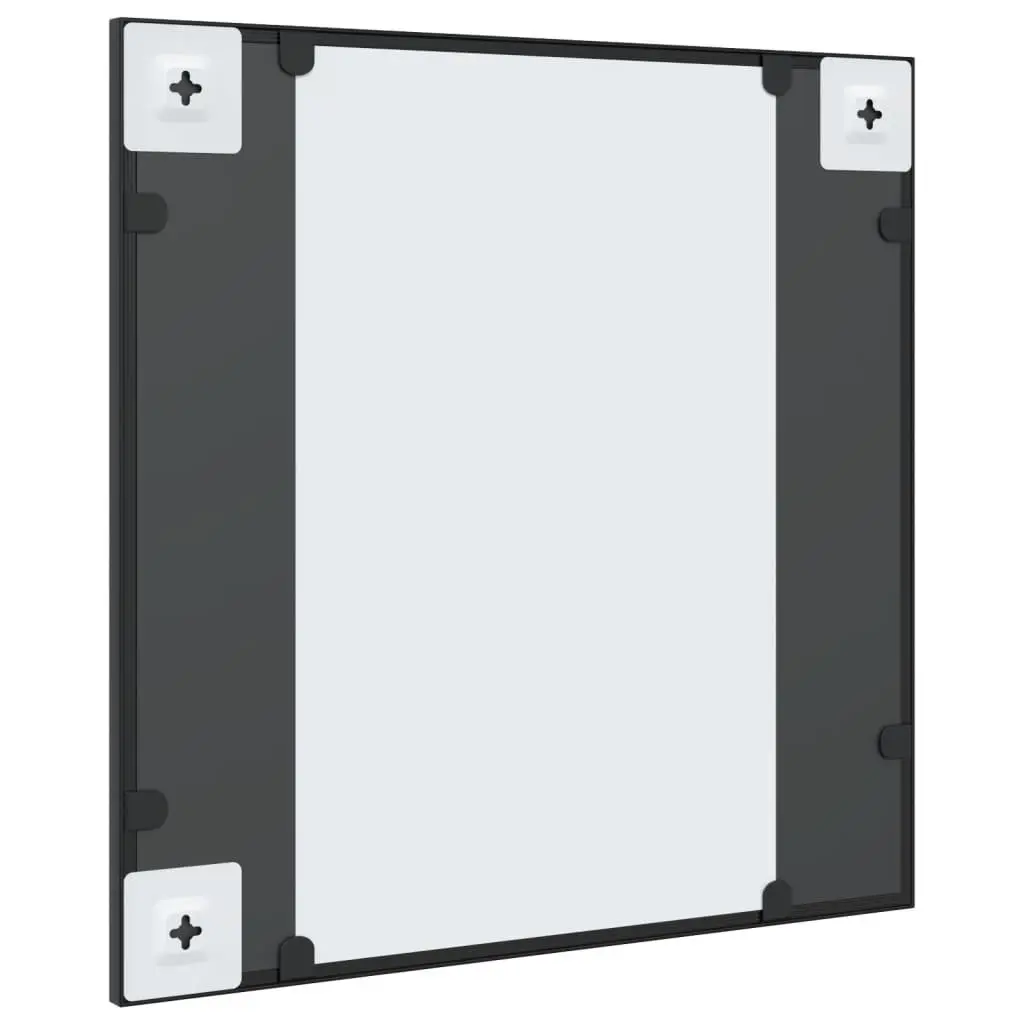 Wall Mirror Black 50x50 cm Square Iron Frame Minimalist Home Decor