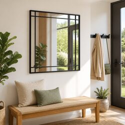 Compact 60x60cm Black Wall Mirror for Any Room