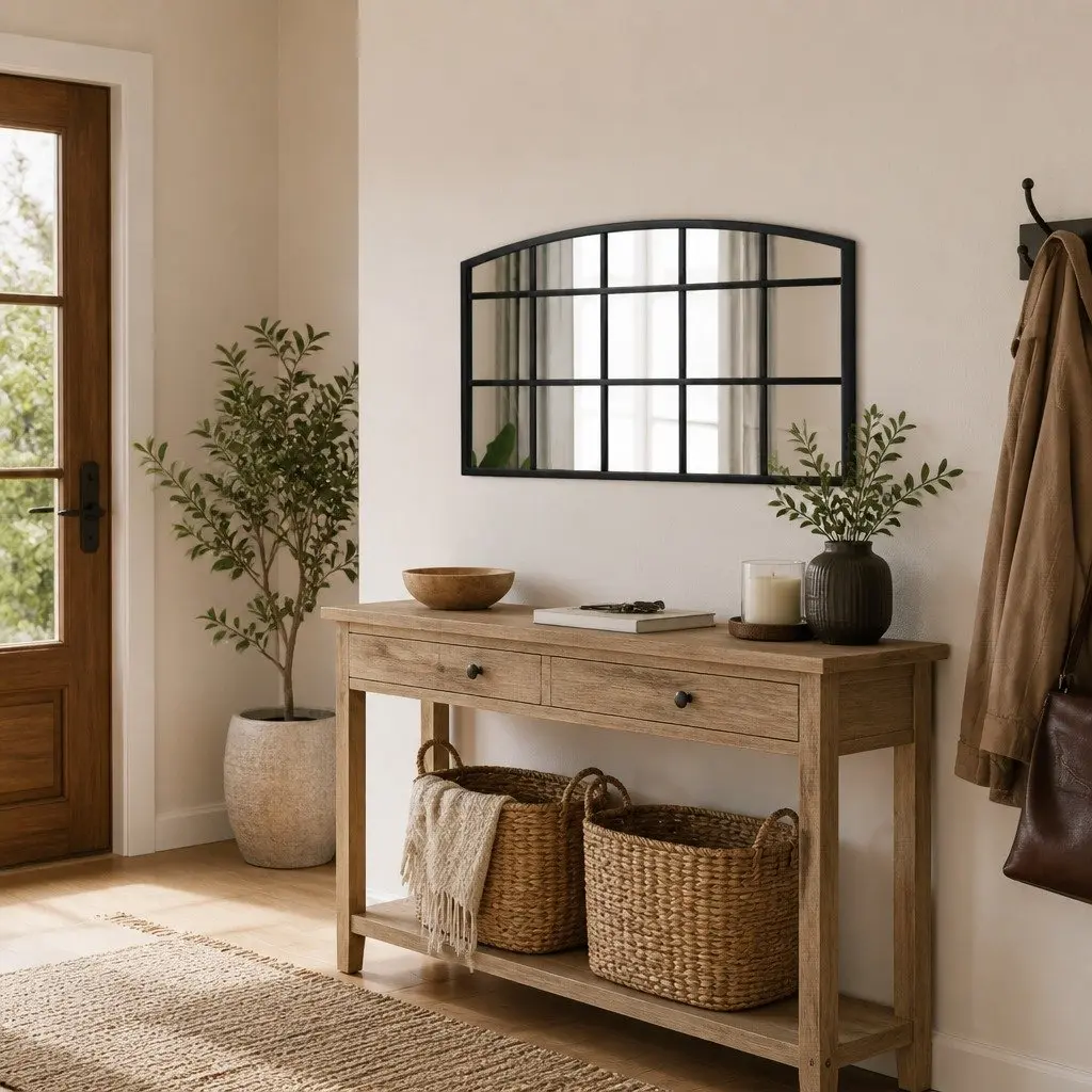Black Arch Wall Mirror
