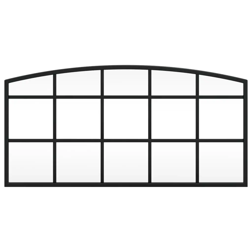 Wall Mirror Black Arch 60x30 cm Iron Frame Glass Minimalist Home Decor Bedroom