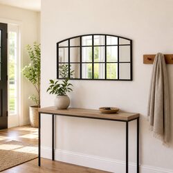 Compact Black Wall Mirror 80x40 cm – Space-Saving