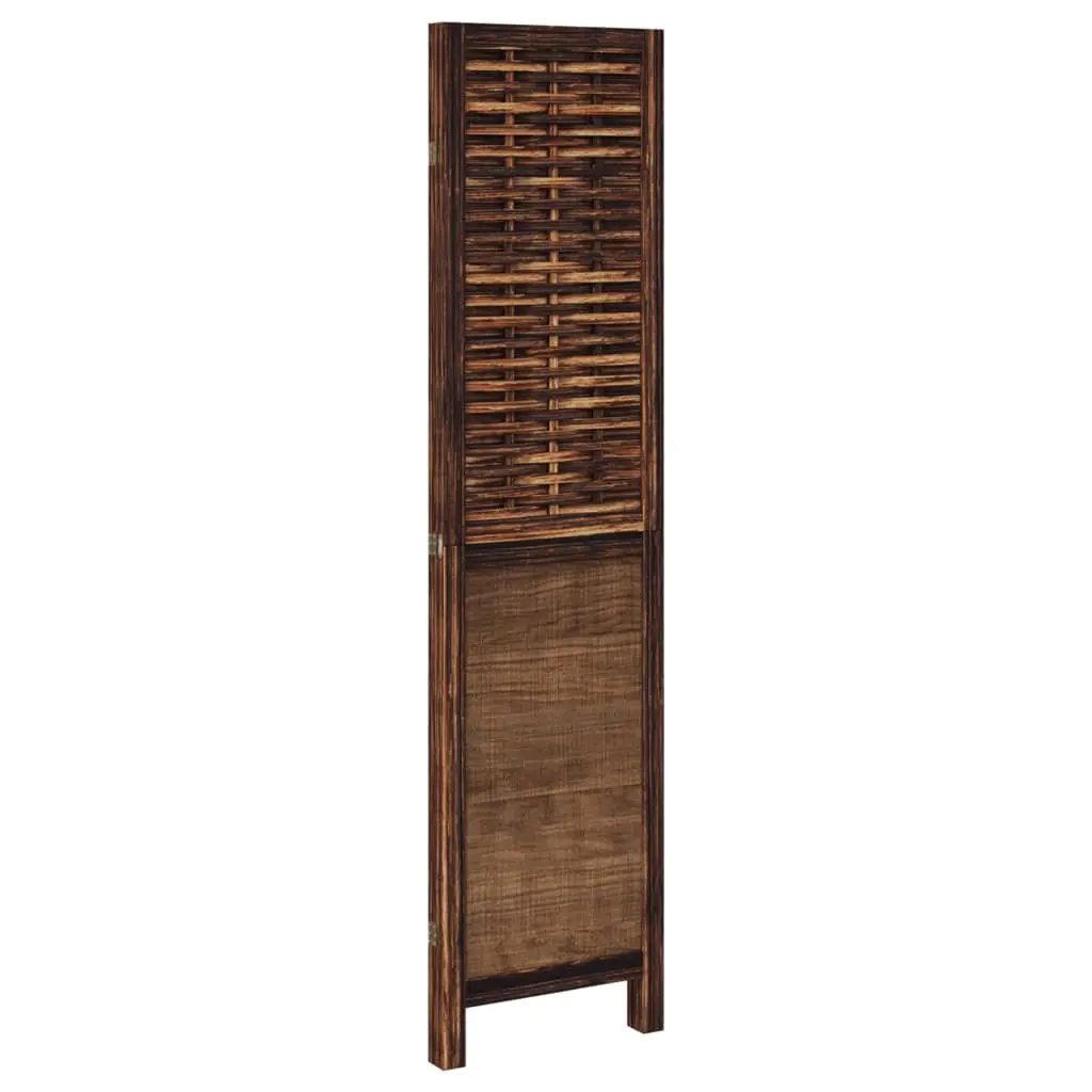 Room Divider Dark Brown 3 Panels Folding Privacy Screen Wood Frame Indoor Partition