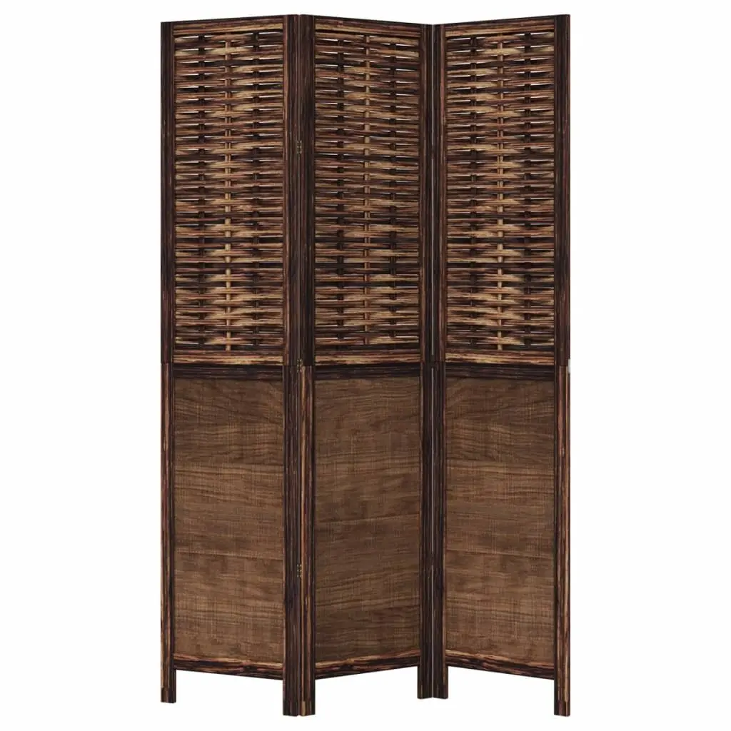 Room Divider Dark Brown 3 Panels Folding Privacy Screen Indoor Partition