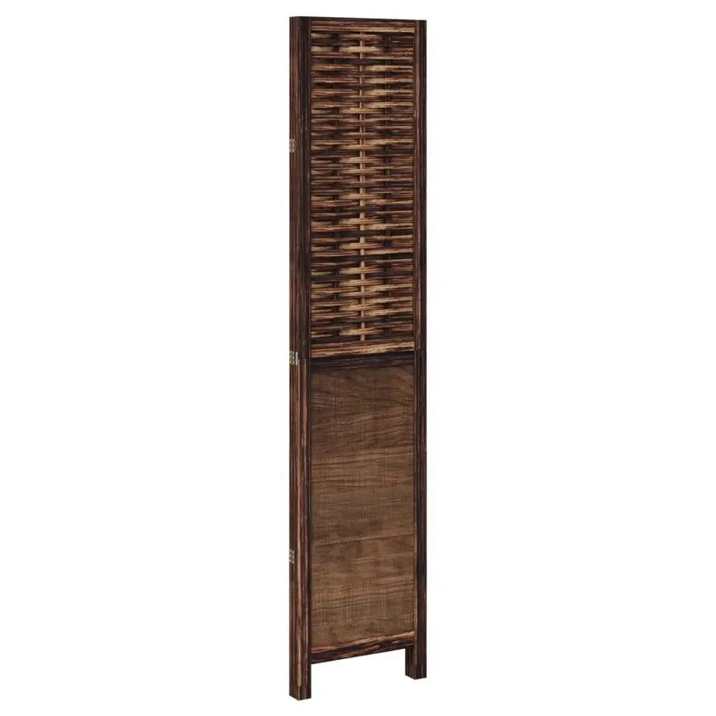 Room Divider Dark Brown 3 Panels Folding Privacy Screen Indoor Partition
