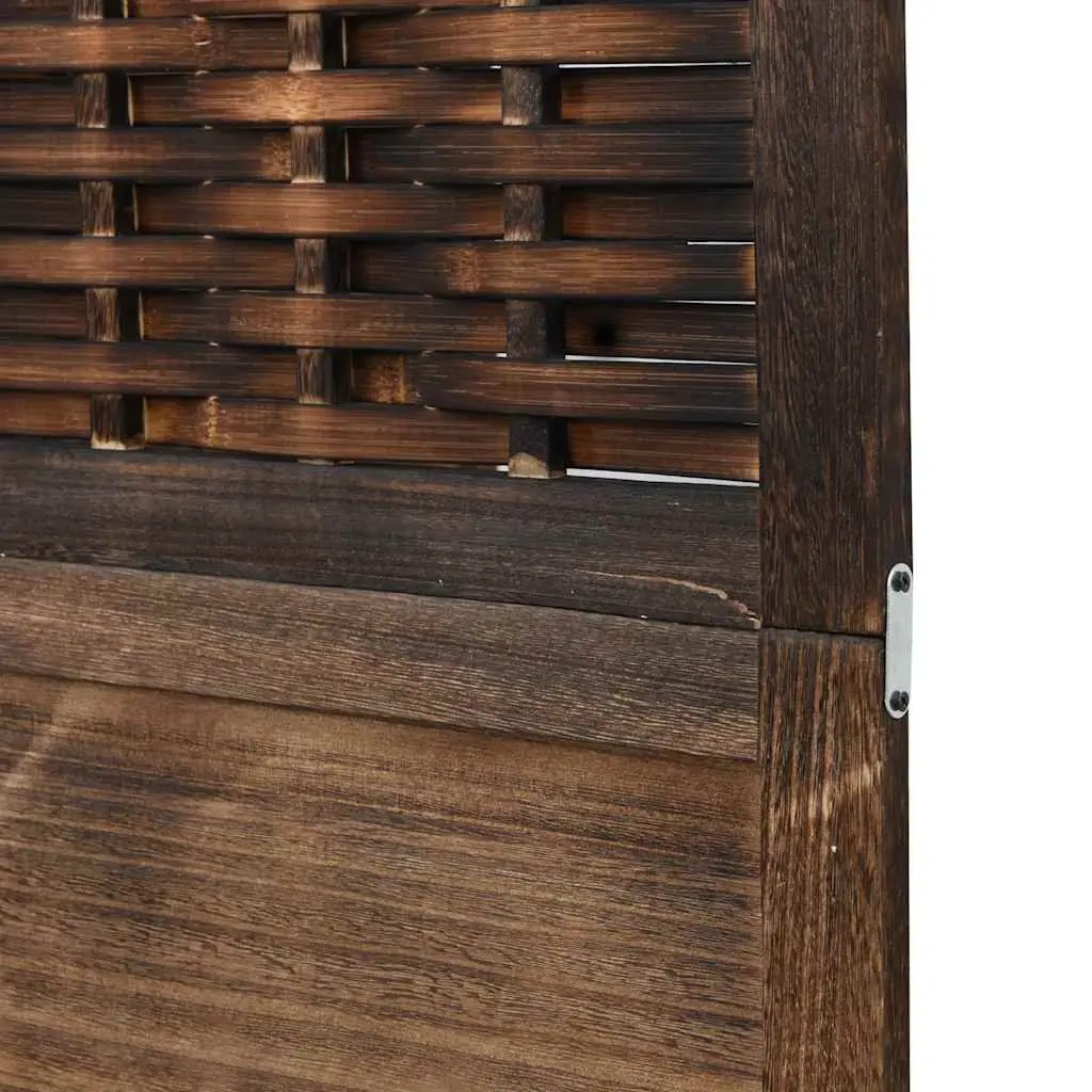 Room Divider Dark Brown 4 Panels Folding Privacy Screen Indoor Decor