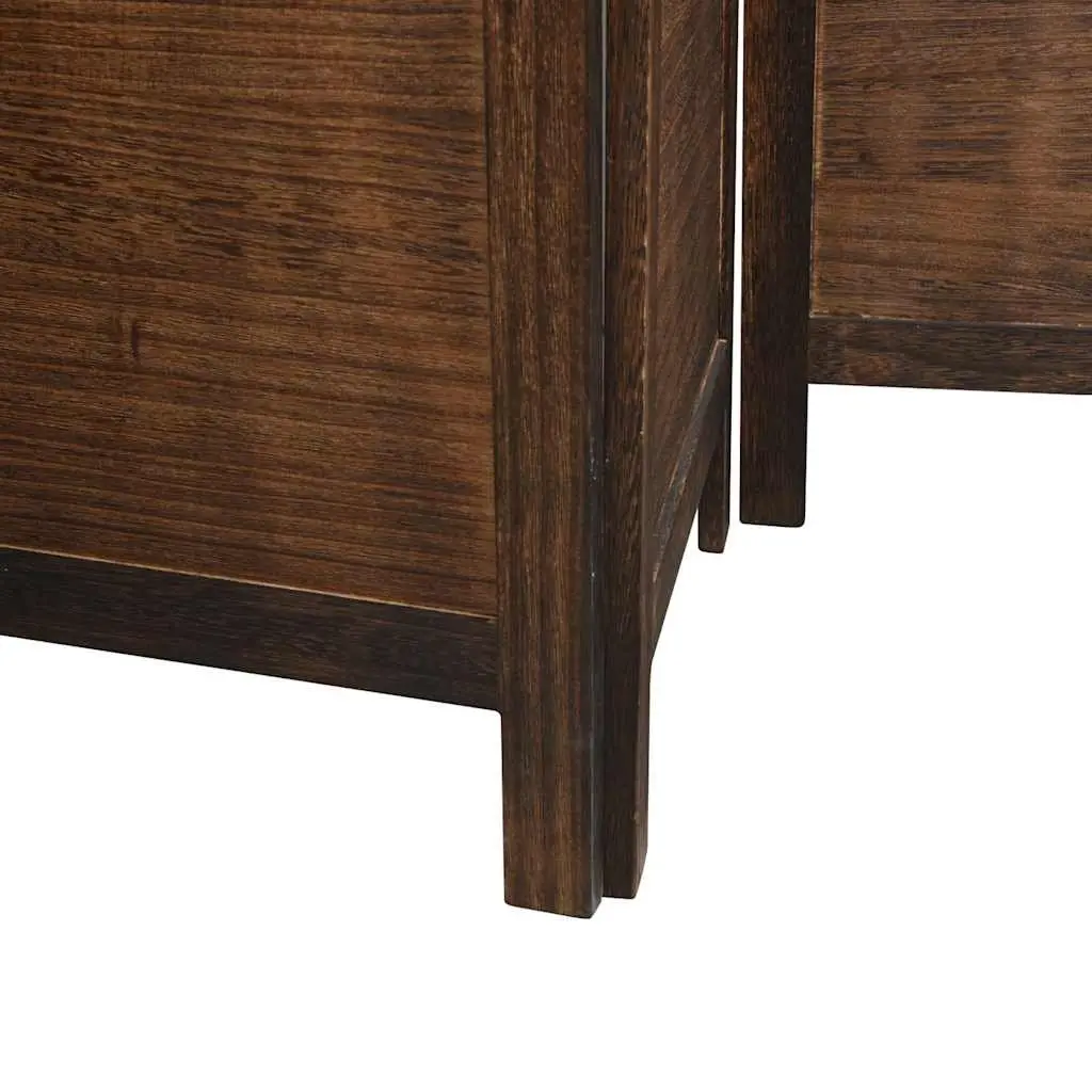 Room Divider Dark Brown 4 Panels Folding Privacy Screen Indoor Decor