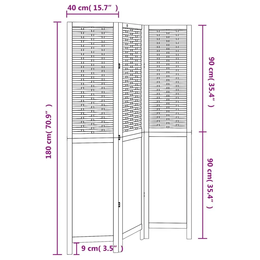 Room Divider White 3 Panels Folding Privacy Screen Indoor Partition