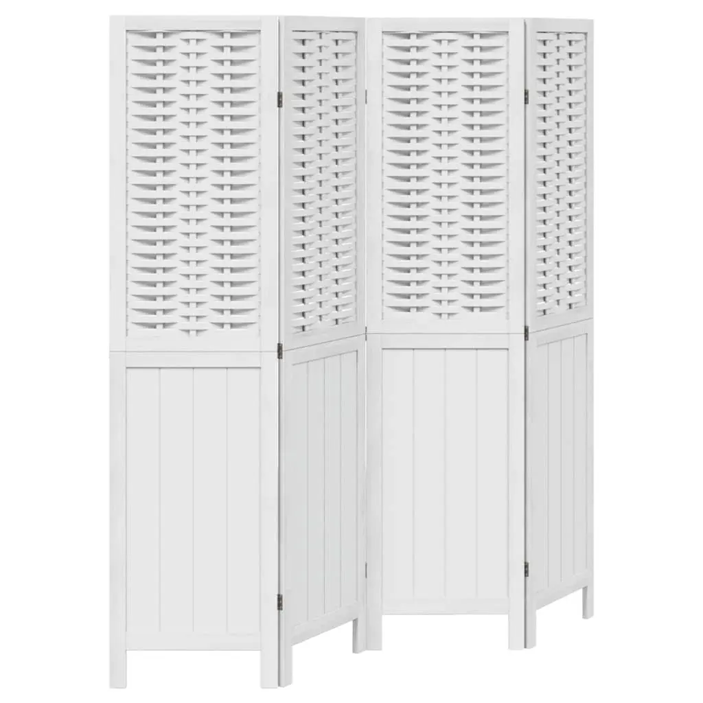 Room Divider White 4 Panels Folding Screen Privacy Partition Indoor Decor