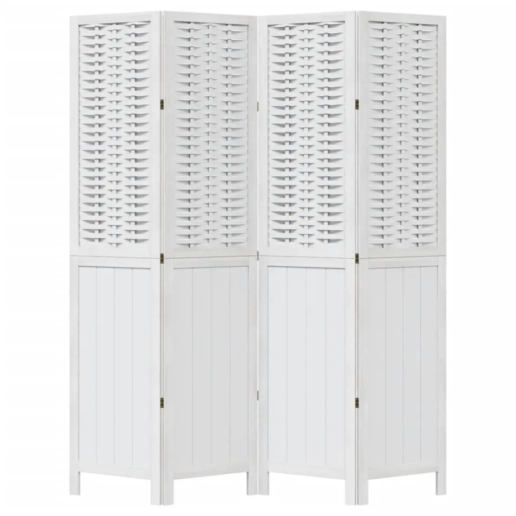 Room Divider White 4 Panels Folding Privacy Screen Indoor Partition