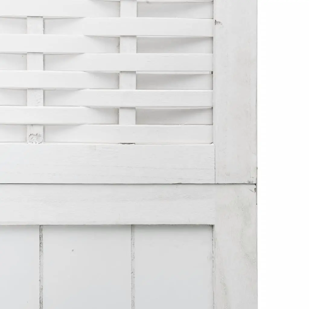 Room Divider White 4 Panels Folding Privacy Screen Indoor Partition