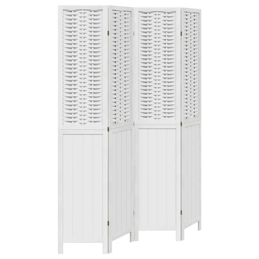 Room Divider White 4 Panels Folding Privacy Screen Partition Indoor Decorative