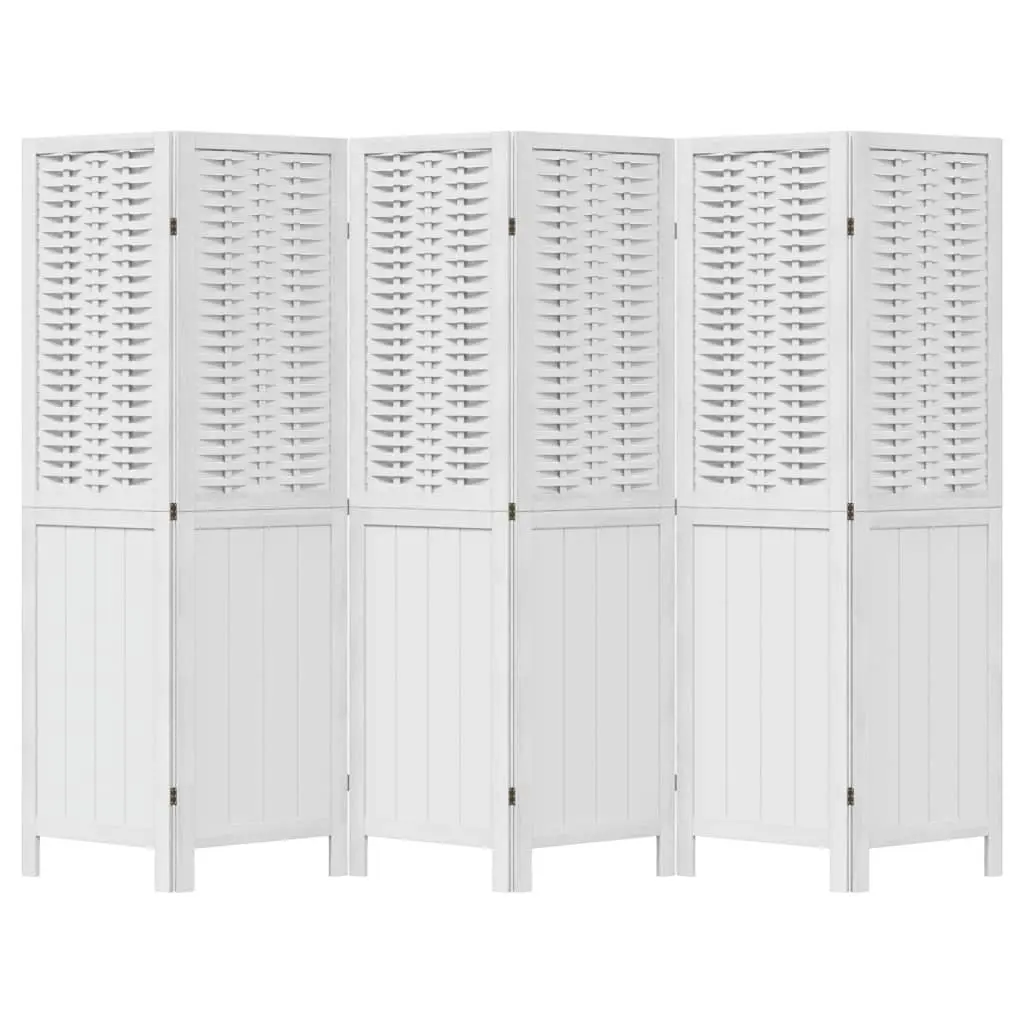 Room Divider White 6 Panels Folding Privacy Screen Indoor Partition Decorative