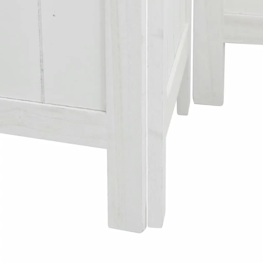 Room Divider White 6 Panels Folding Privacy Screen Indoor Partition Decorative