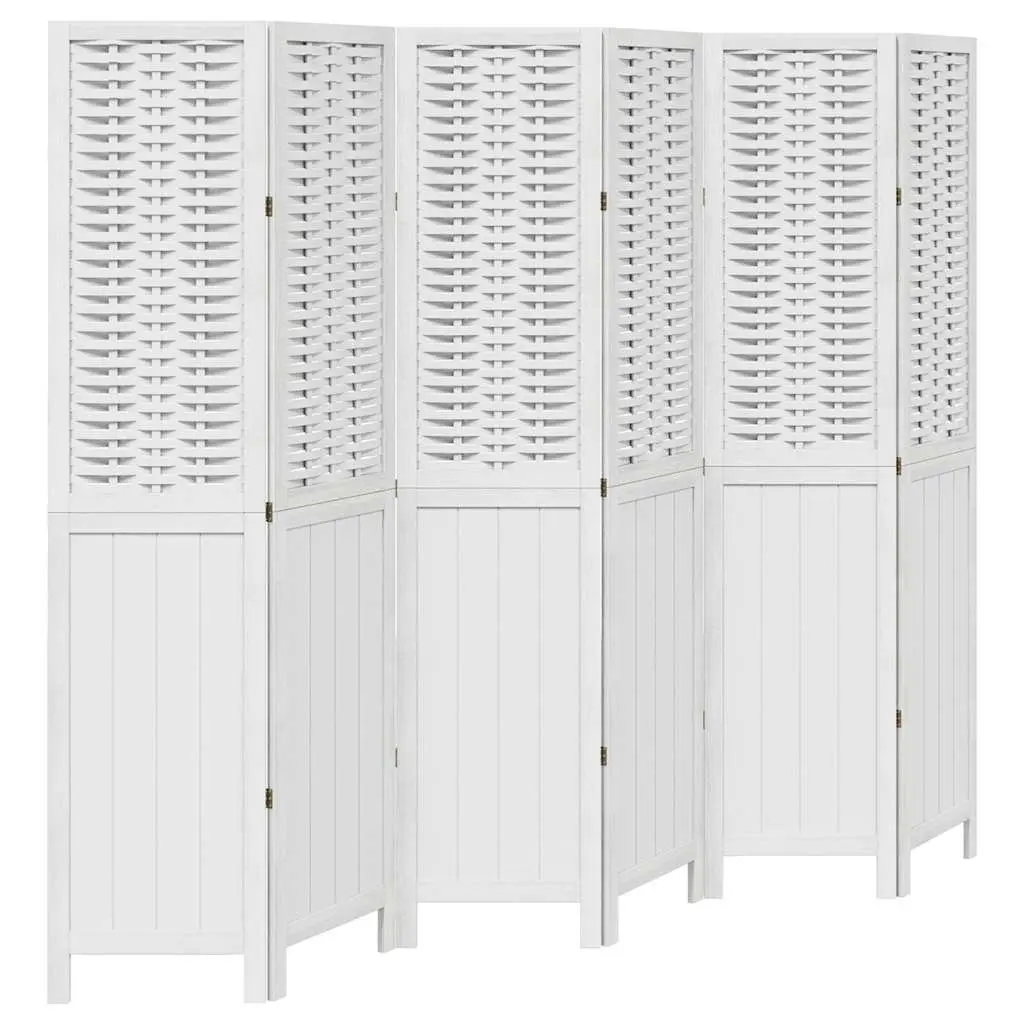Room Divider White 6 Panels Folding Privacy Screen Indoor Partition