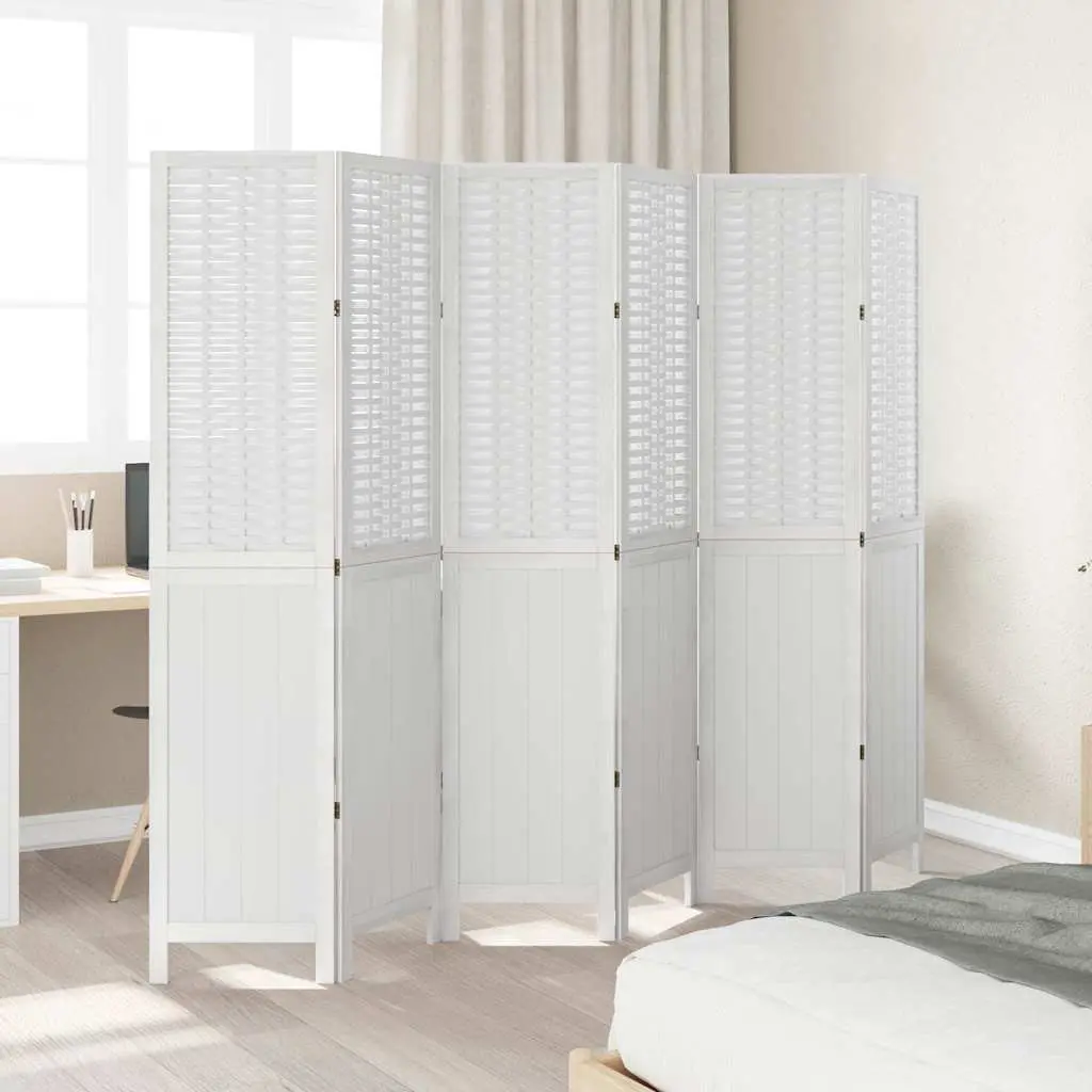 Room Divider White 6 Panels Folding Privacy Screen Indoor Partition