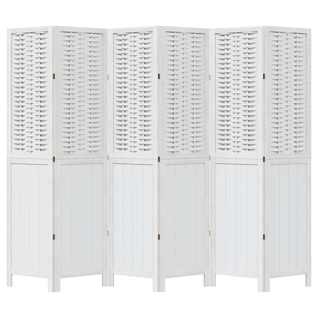 Room Divider White 6 Panels Folding Privacy Screen Indoor Partition