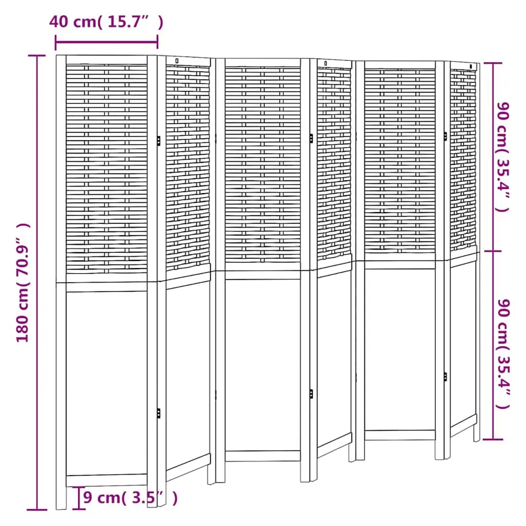 Room Divider White 6 Panels Folding Privacy Screen Indoor Partition