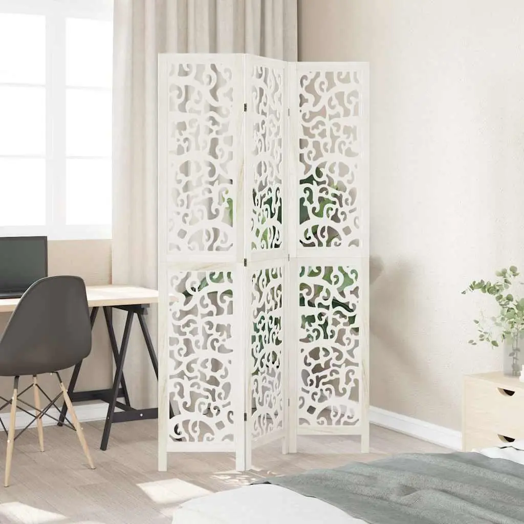 Room Divider White 3 Panels Folding Privacy Screen Partition Indoor Decor