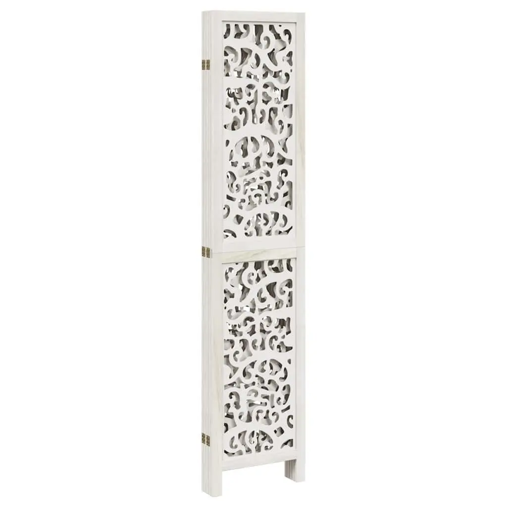 Room Divider White 5 Panels Folding Privacy Screen Indoor Decorative