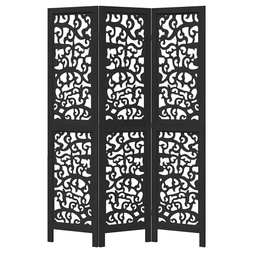 Room Divider Black 3 Panel Folding Screen Privacy Partition Indoor Decor