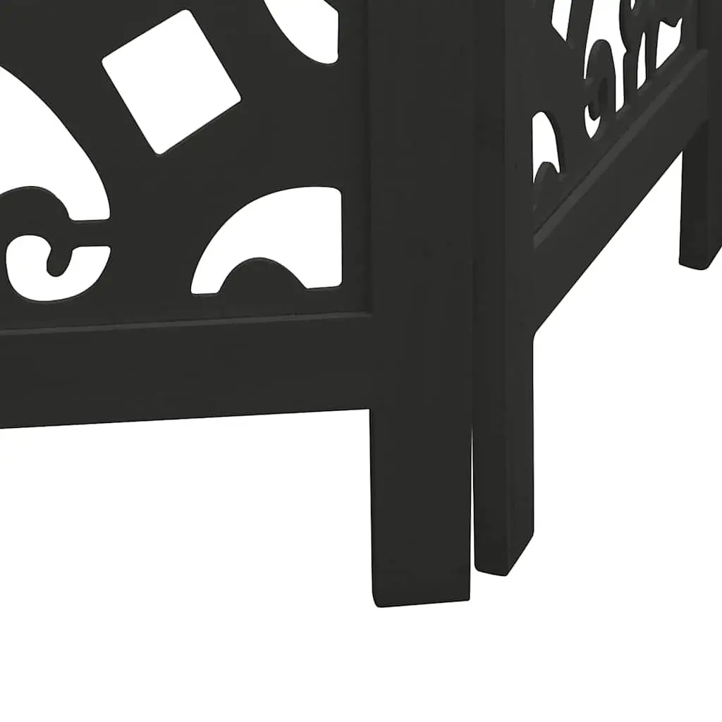 Room Divider Black 3 Panel Folding Screen Privacy Partition Indoor Decor