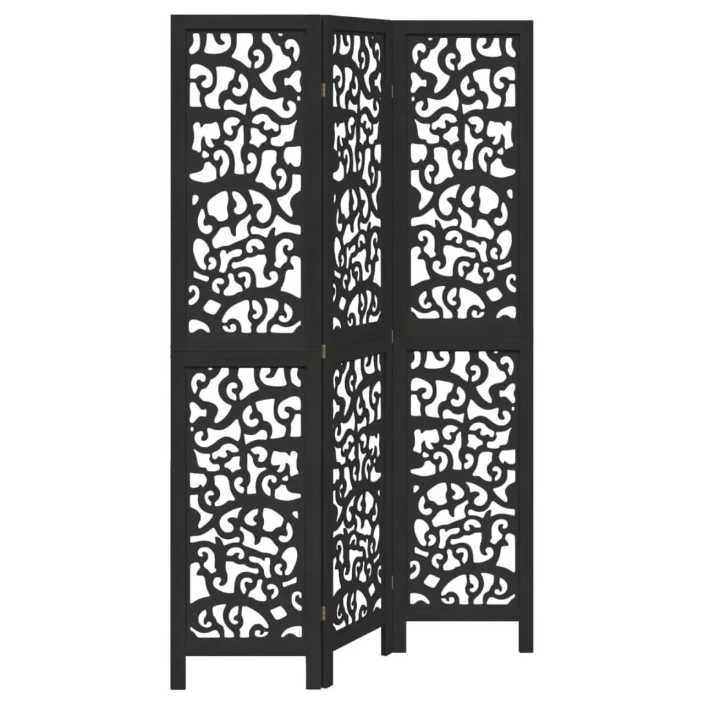 Room Divider Black 3 Panels Folding Privacy Screen Partition Indoor Decorative