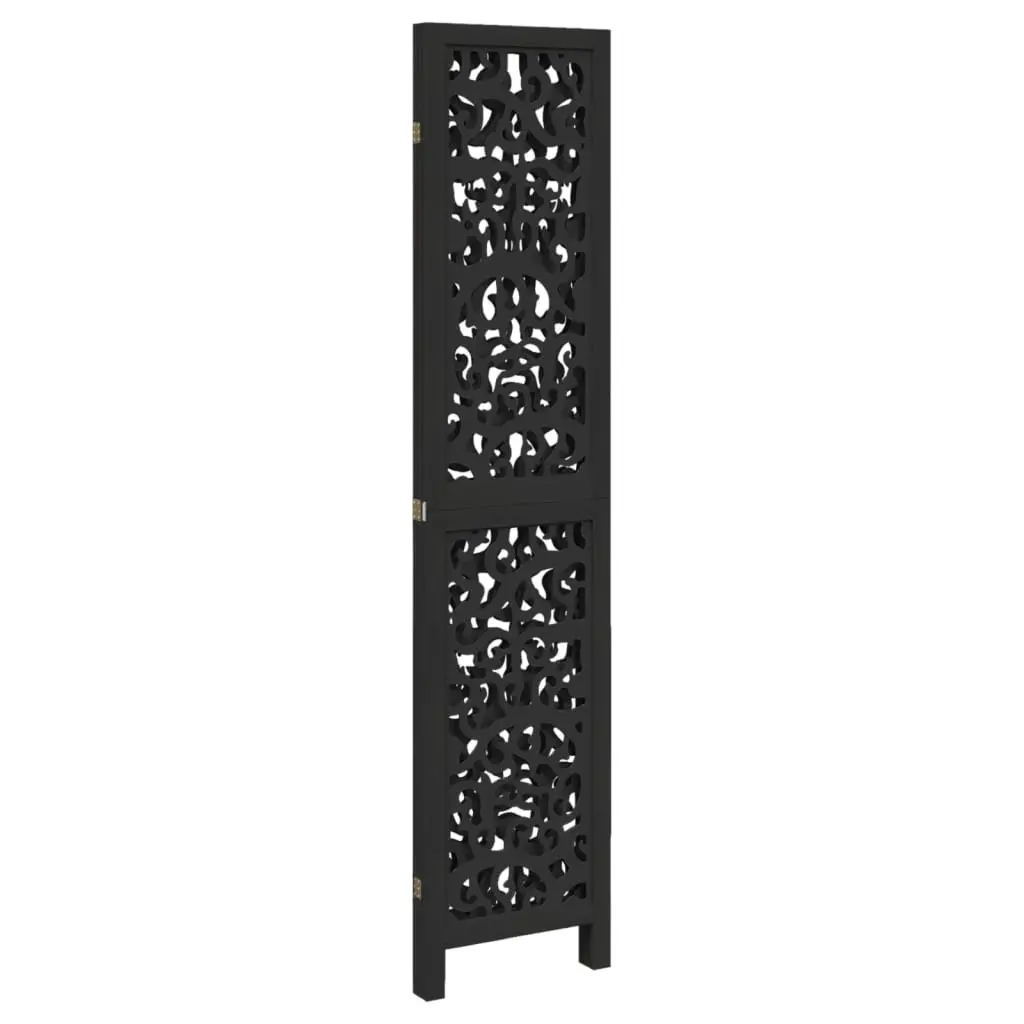 Room Divider Black 3 Panels Folding Privacy Screen Partition Indoor Decorative