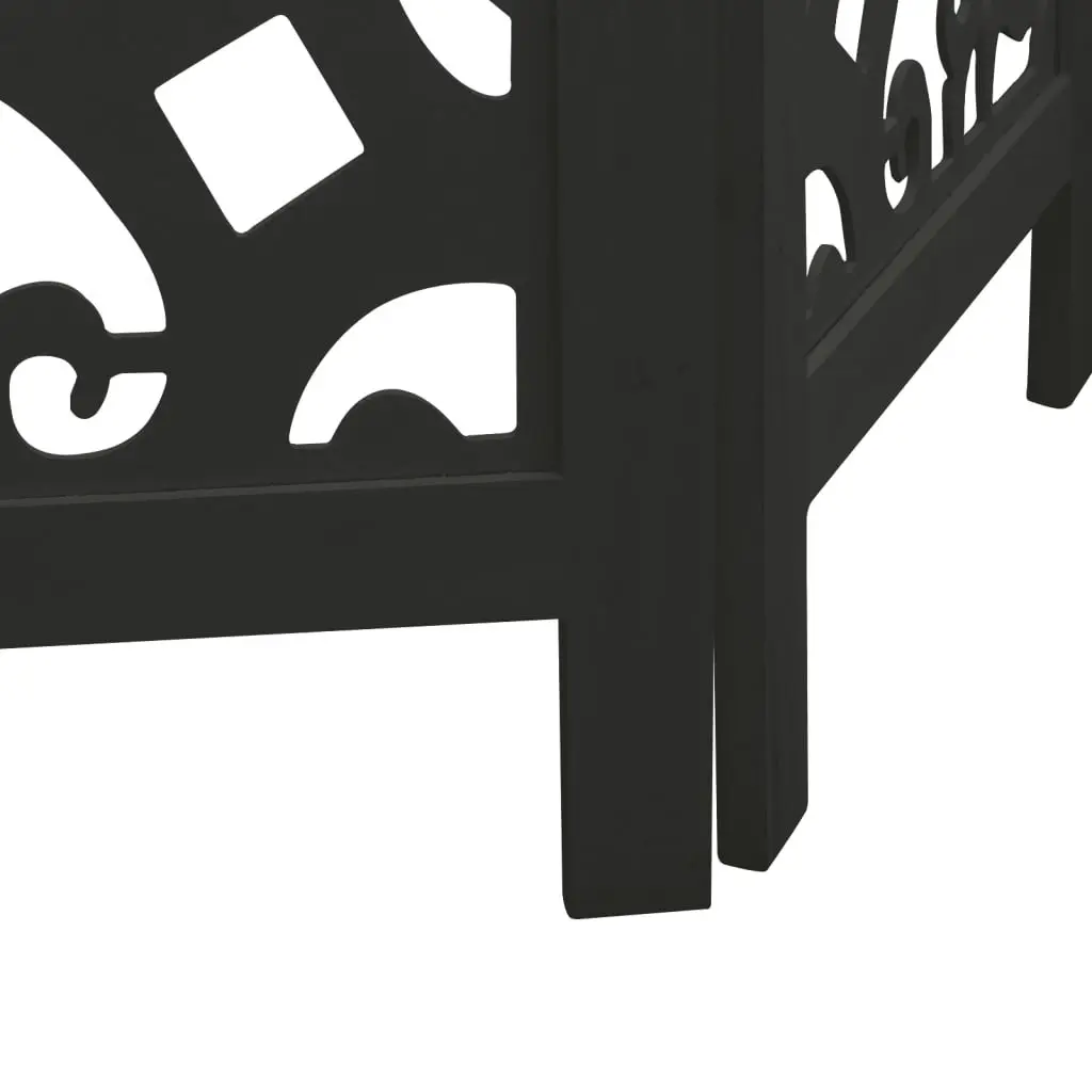 Room Divider Black 3 Panel Folding Privacy Screen Indoor Decor