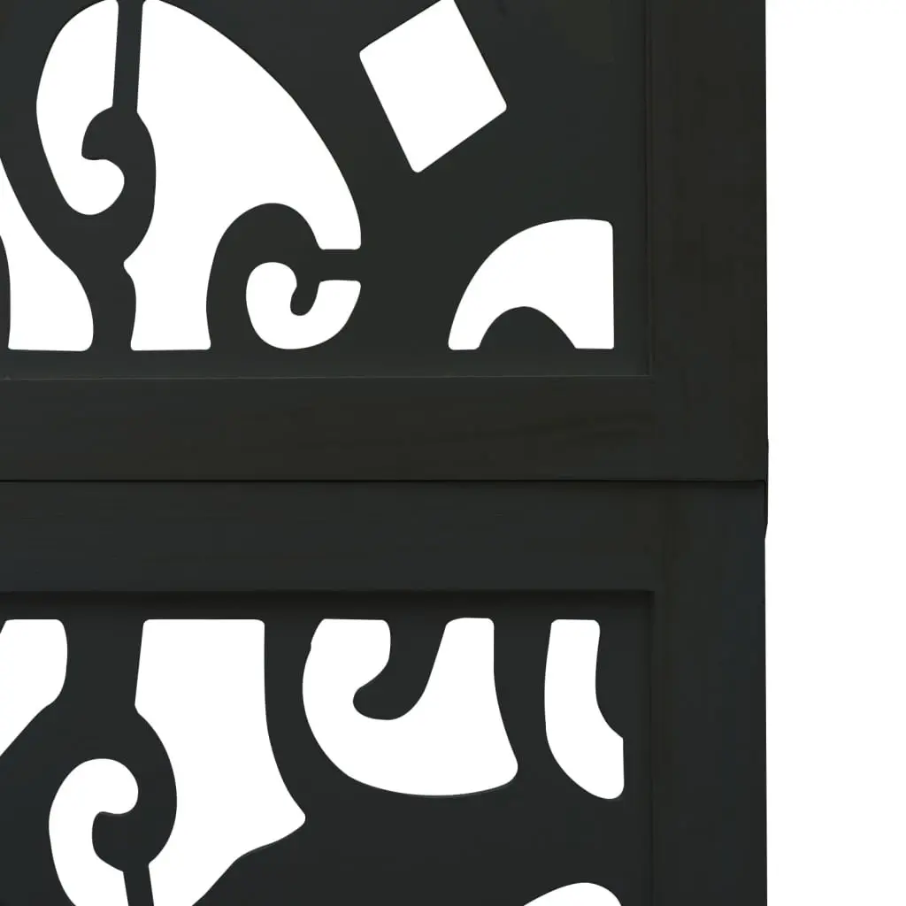 Room Divider Black 4 Panels Folding Privacy Screen Partition Indoor Decor