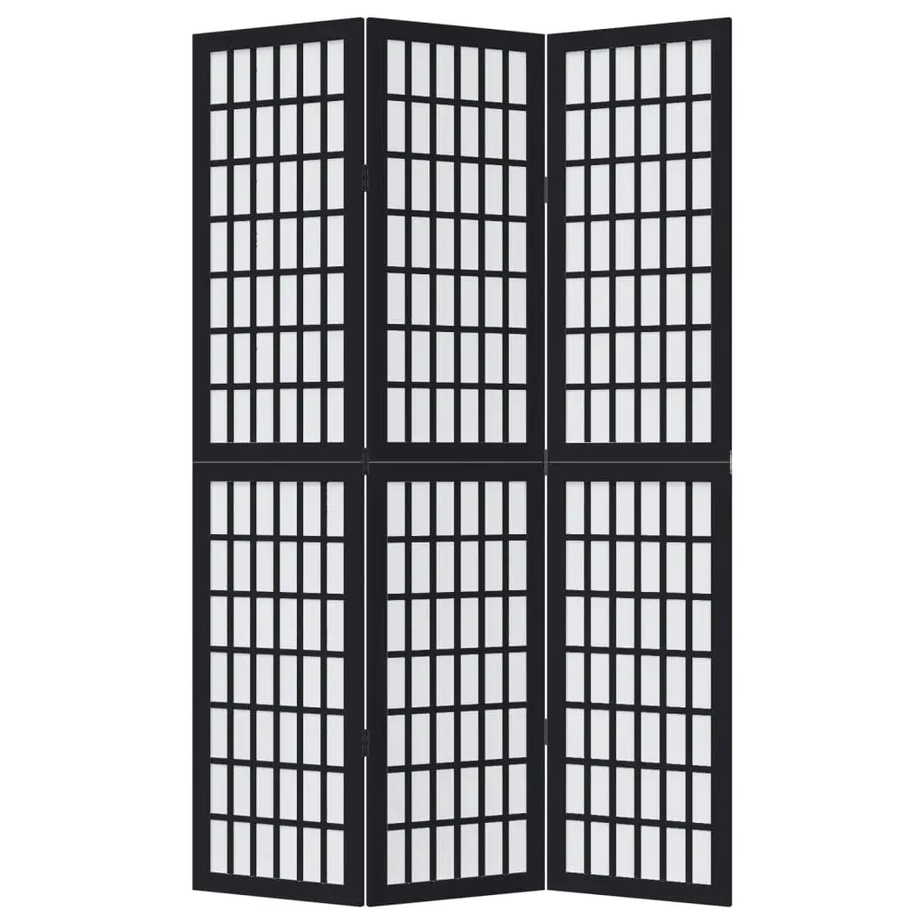 Room Divider Black 3 Panel Folding Privacy Screen Partition