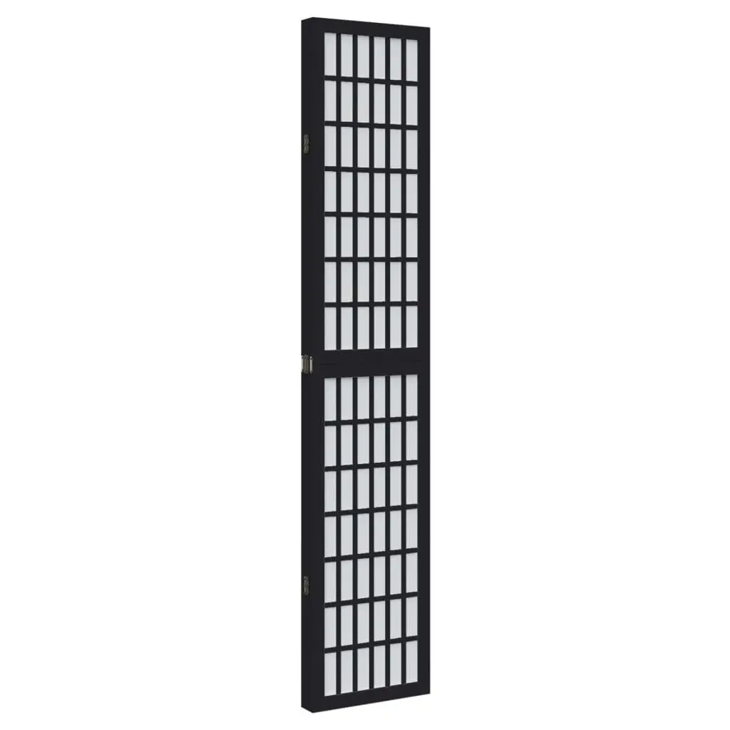 Room Divider Black 4 Panels Folding Privacy Screen Partition Indoor Decorative