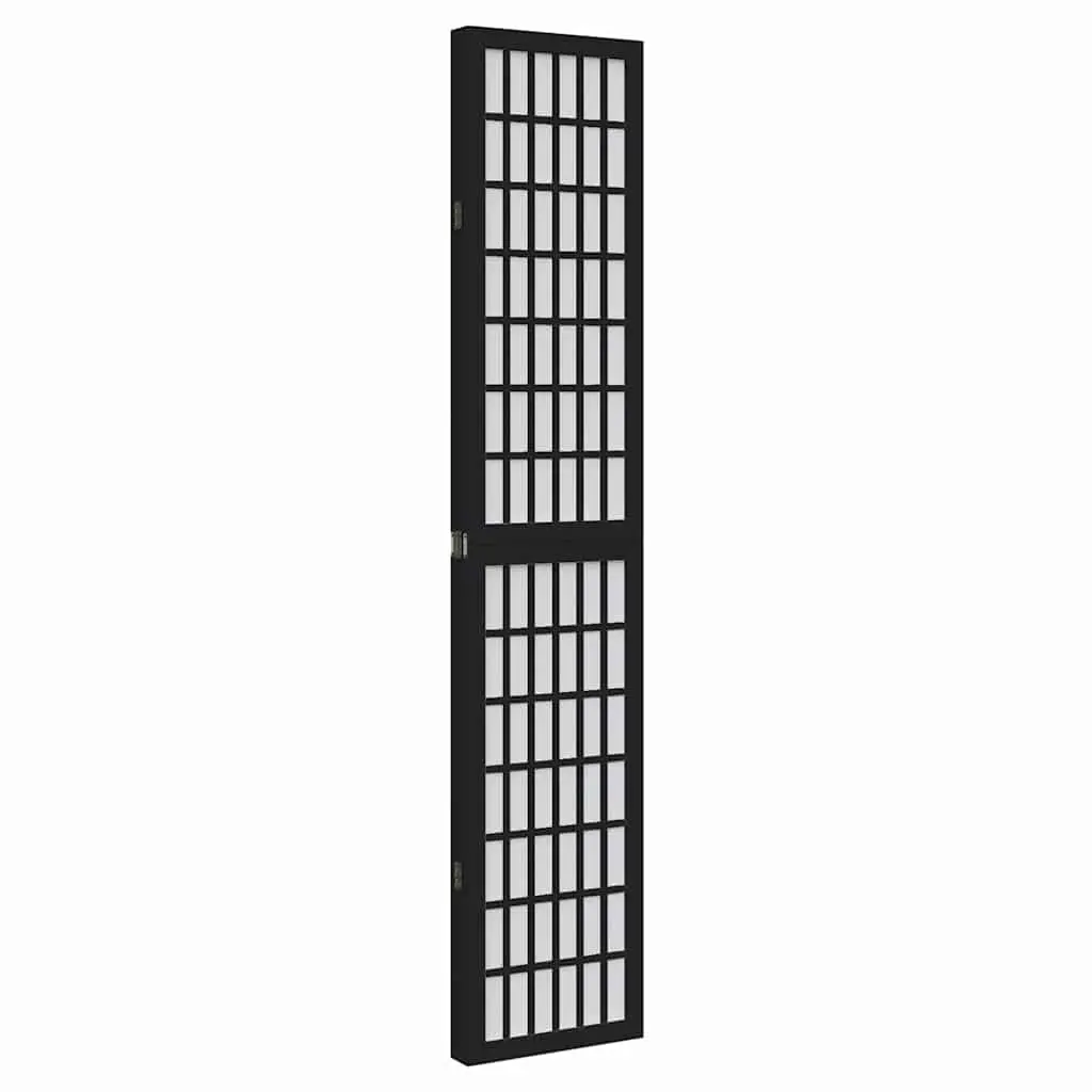 Room Divider Black 4 Panels Folding Privacy Screen Indoor Partition