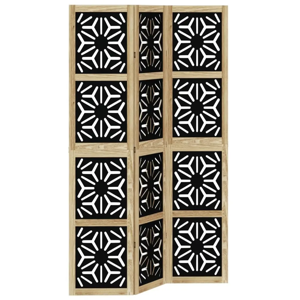 Room Divider 3 Panels Folding Privacy Screen Geometric Design Home Office